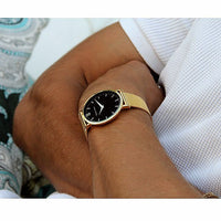 William Strouch Watch - CLASSIC BLACK+ GOLD STRAP