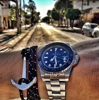 Bracelet - Anchor Bracelet Black + Silver