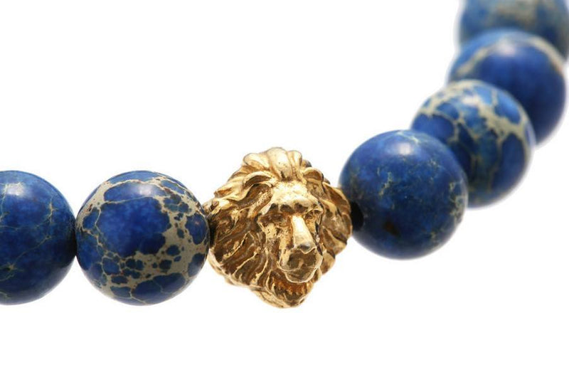 Atolyestone Bracelet - 18K GOLD LION BLUE JASPER