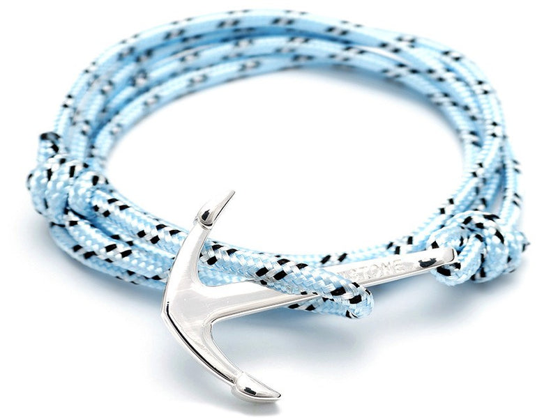 Virginstone Bracelet - Anchor Bracelet Light Blue + Silver