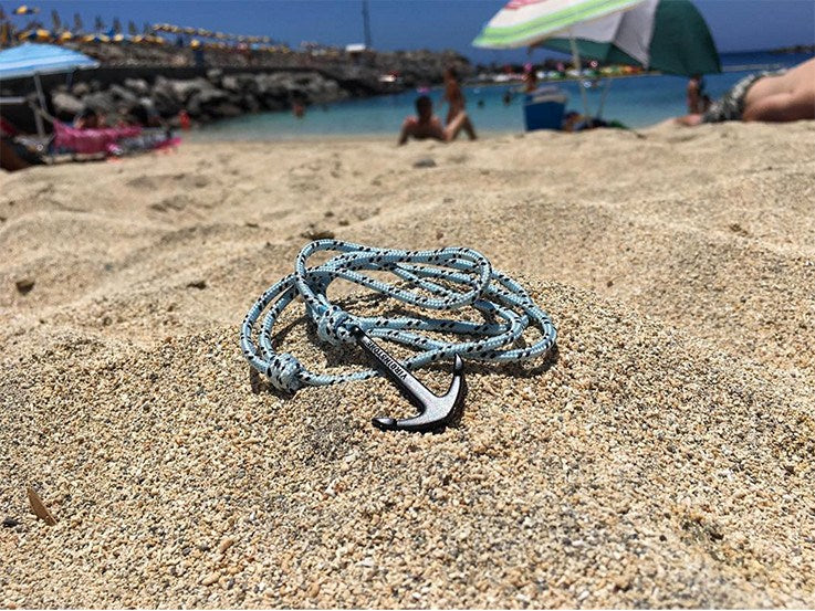 Virginstone Bracelet - Anchor Bracelet Light Blue + Silver