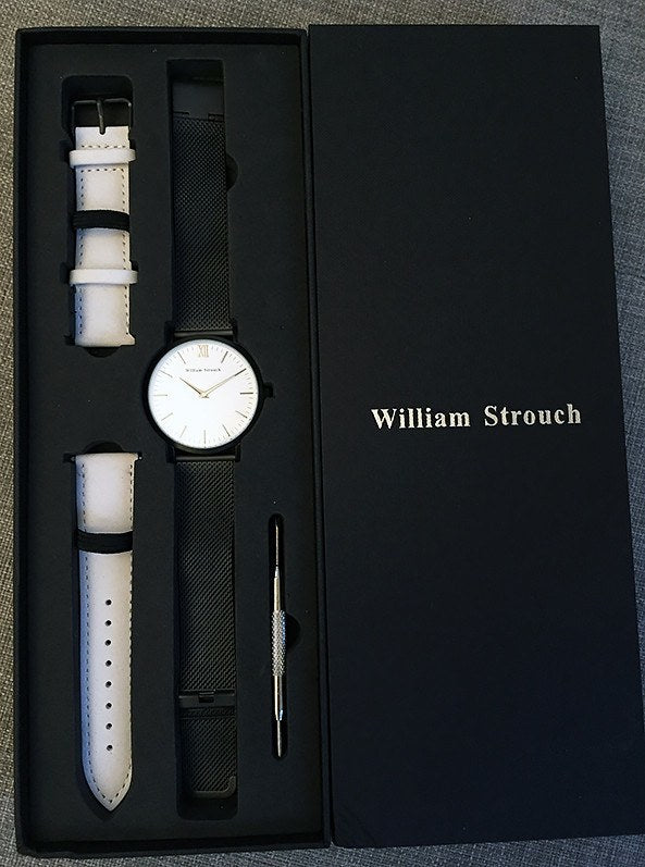 William Strouch Watch - SPACE GREY + LEATHER STRAP