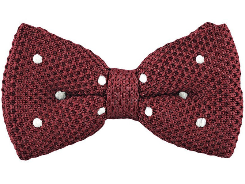 Bow Tie - Knit Bow Tie Red Polka