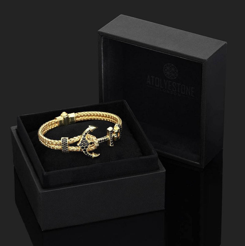 Bracelet - 18K YELLOW GOLD ANCHOR BANGLE