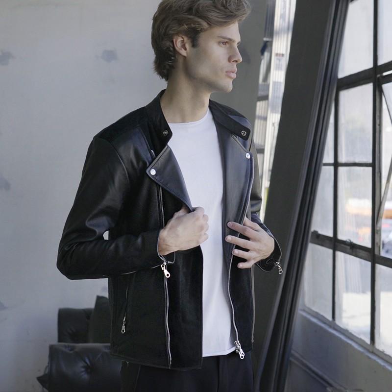 Jacket - LEATHER JACKET BLACK