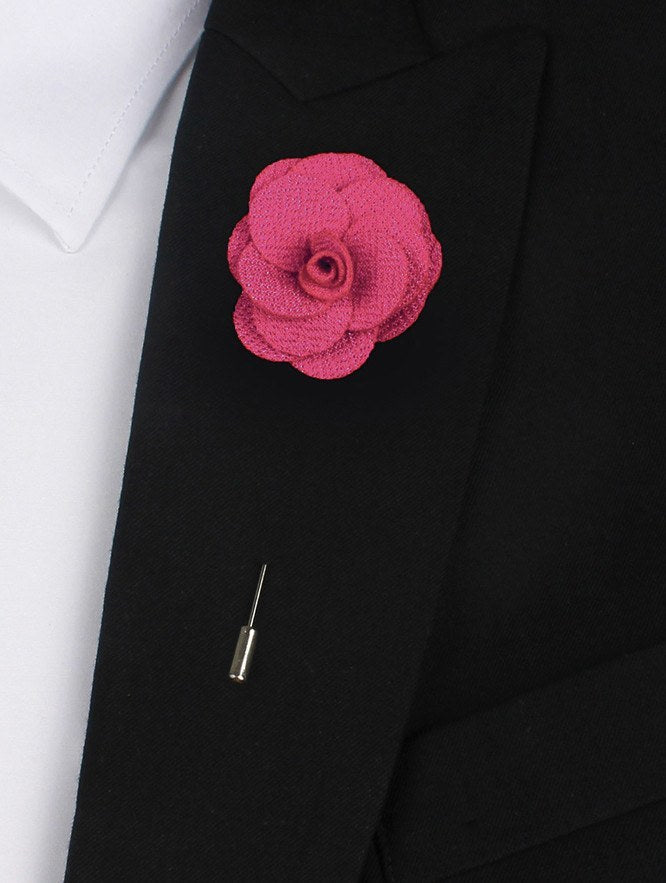 Lapel Pin - Lapel Flower Dark Pink