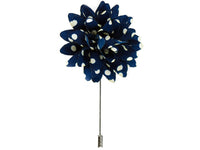 Lapel Pin - Lapel Flower Navy Polka