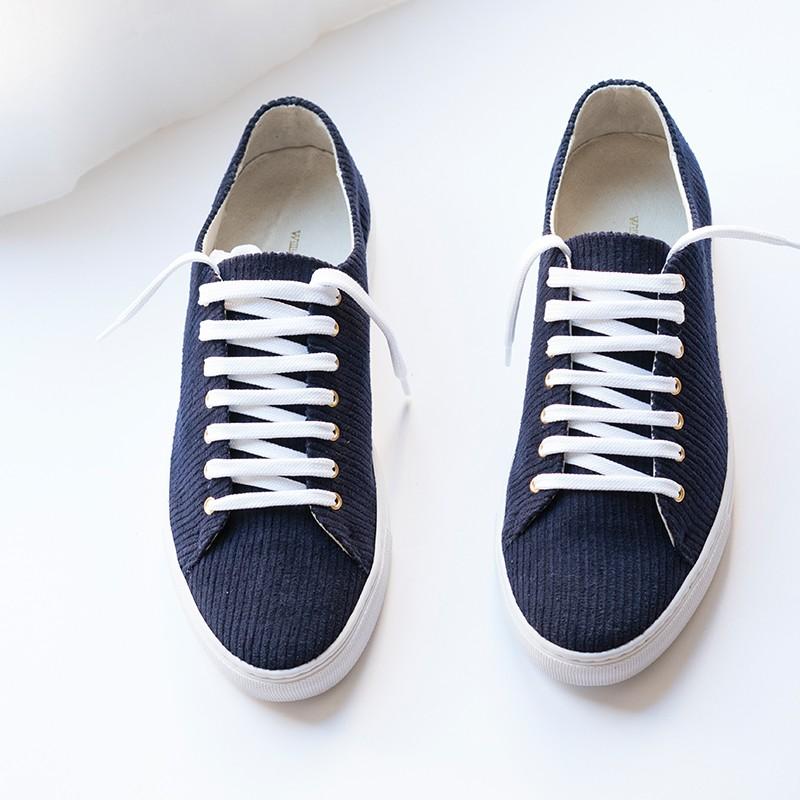 Shoes - NAVY CORDUROY SNEAKERS