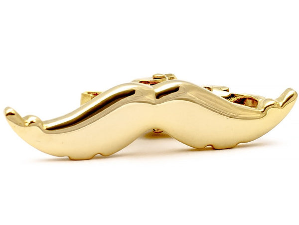 Tie Bar - GOLD MUSTACHE TIE CLIP