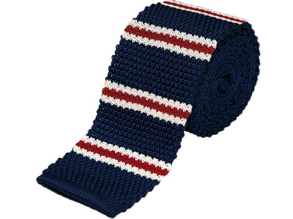 Tie - Knit Tie Blue Stripes