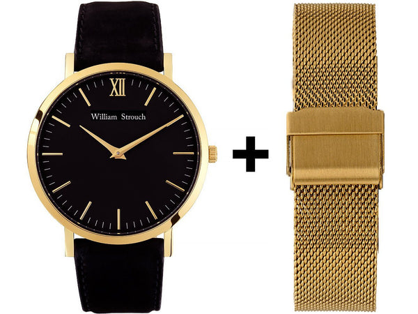 Watch - CLASSIC BLACK + GOLD STRAP