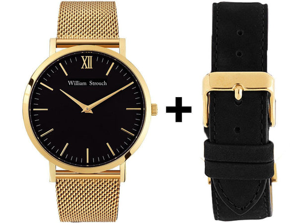 Watch - CLASSIC GOLD + LEATHER STRAP